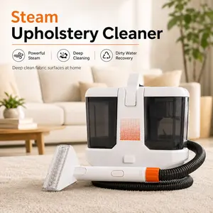 Portable Steam Upholstery Cleaner with Suction, Multi-Surface Fabric Stain Remover for Sofa Couch Carpet Car Interior Kitchen Bathroom Cleaning