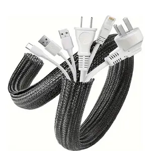 Polyamide Cable Sleeve, 1/2 Inch Wire Loom Tubing, Split Sleeving for USB, Audio & Video Cables, Cat Chew Resistant Cord Protector