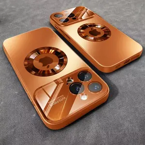New Titanium Metallic Matte Case For iPhone 17 Air 16 15 14 Plus 13 12 11 17 Pro Max For Magsafe Glass Lens Camera Protect Cover