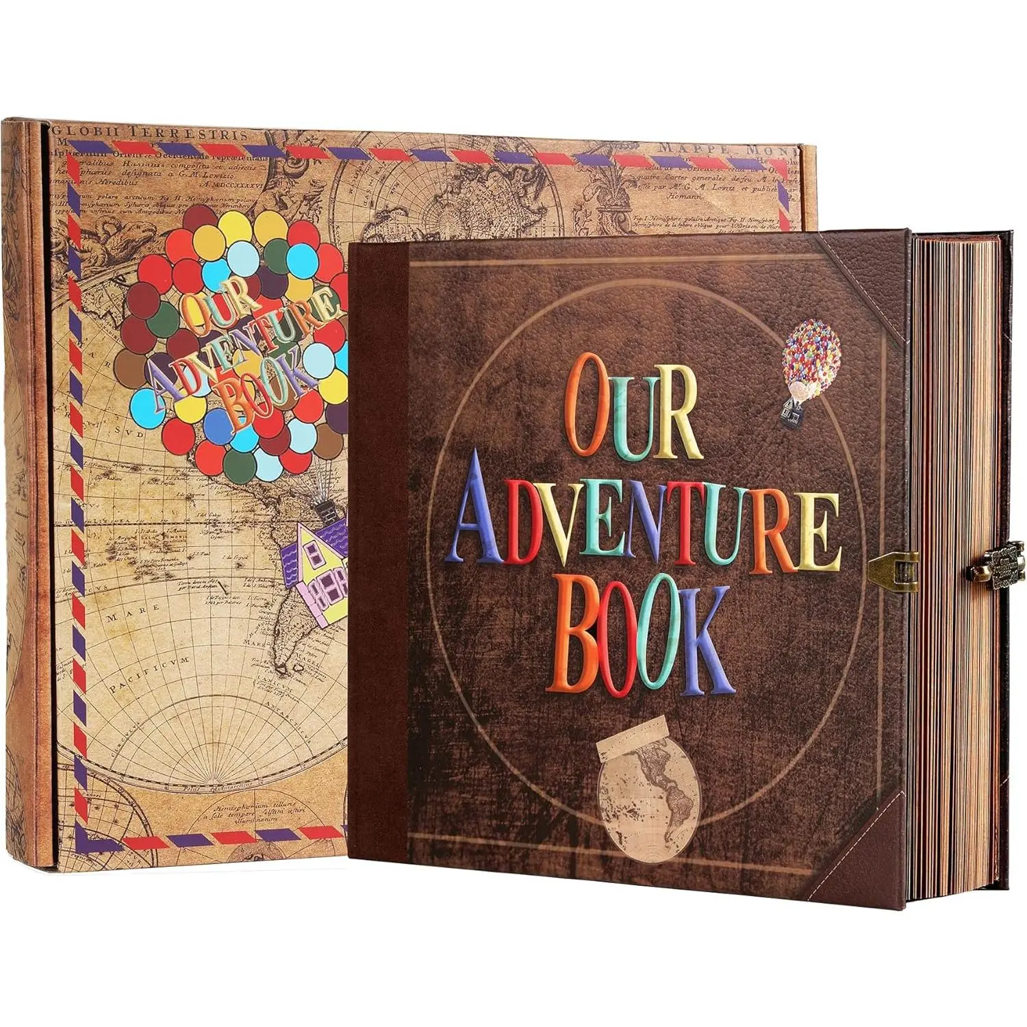 Embossed Words Hard Cover Scrapbook Photo Album - Our Adventure Book for Scrapbooking, Anniversary, Wedding, Home Decor & Photo Frame Supplies