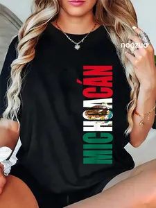 100% Cotton Michoacan Mexico Mexican Flag State T-Shirt