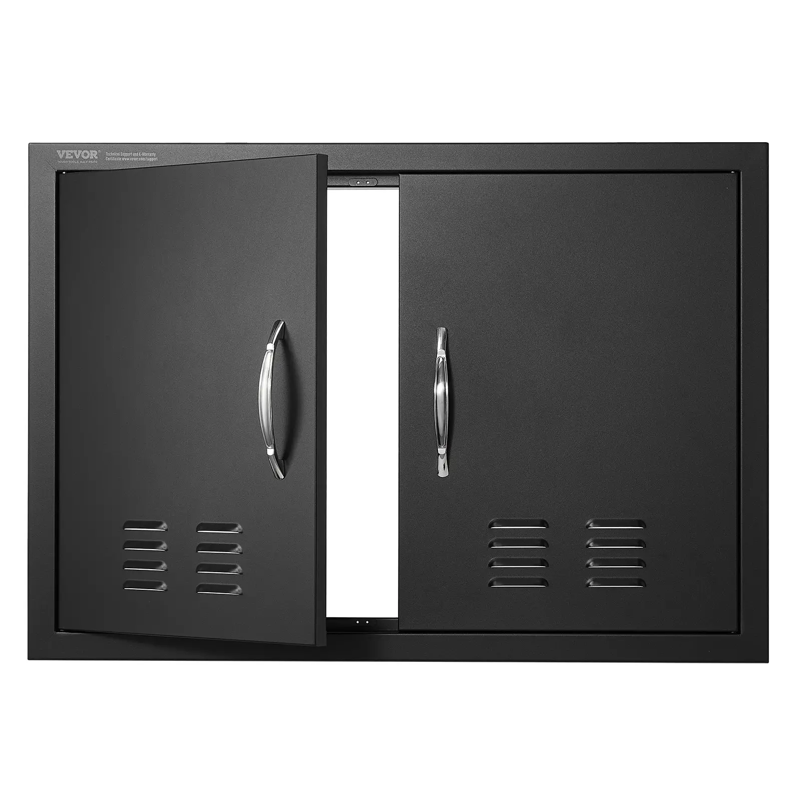 【Summerfinds】VEVOR BBQ Access Door, 30W x 21H Inch Double Outdoor Kitchen Door, Cold Plate Flush Mount Door, Wall Vertical Door with Handles and Ventss, for BBQ Island, Grilling Station, Outside Cabinet Lockable Doors Sliding Doors