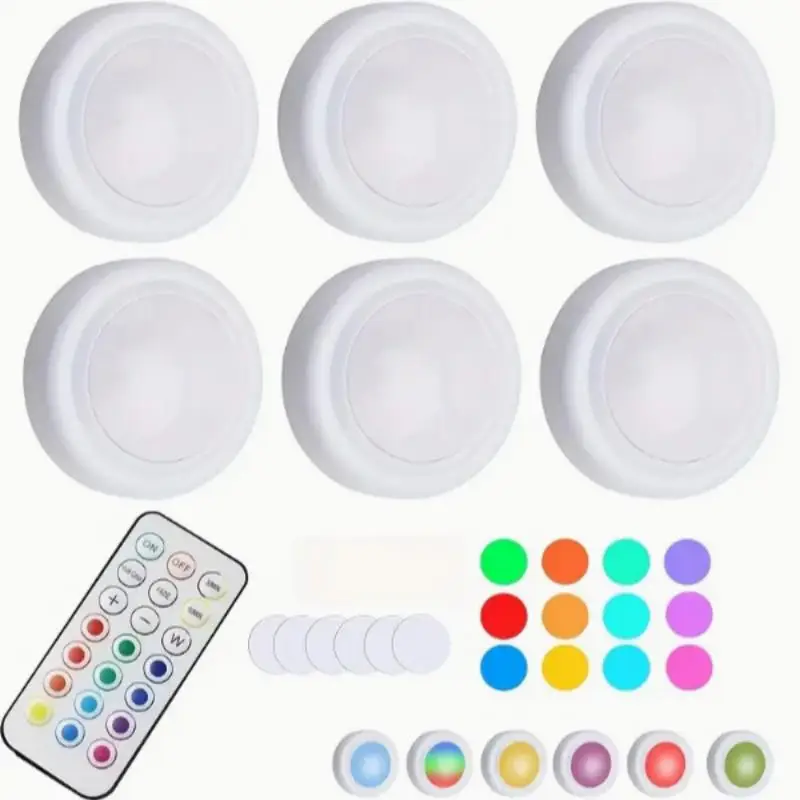 LED Round Light, Battery Powered Cordless Hockey Night Light with Remote Control for Hallway, Bathroom, Bedroom (Battern Not Included), Valentine's Da