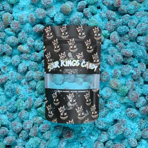 Sour Kings Candy - Blue Razz Sour Gusher Bursts - Viral Sour Candy Snack