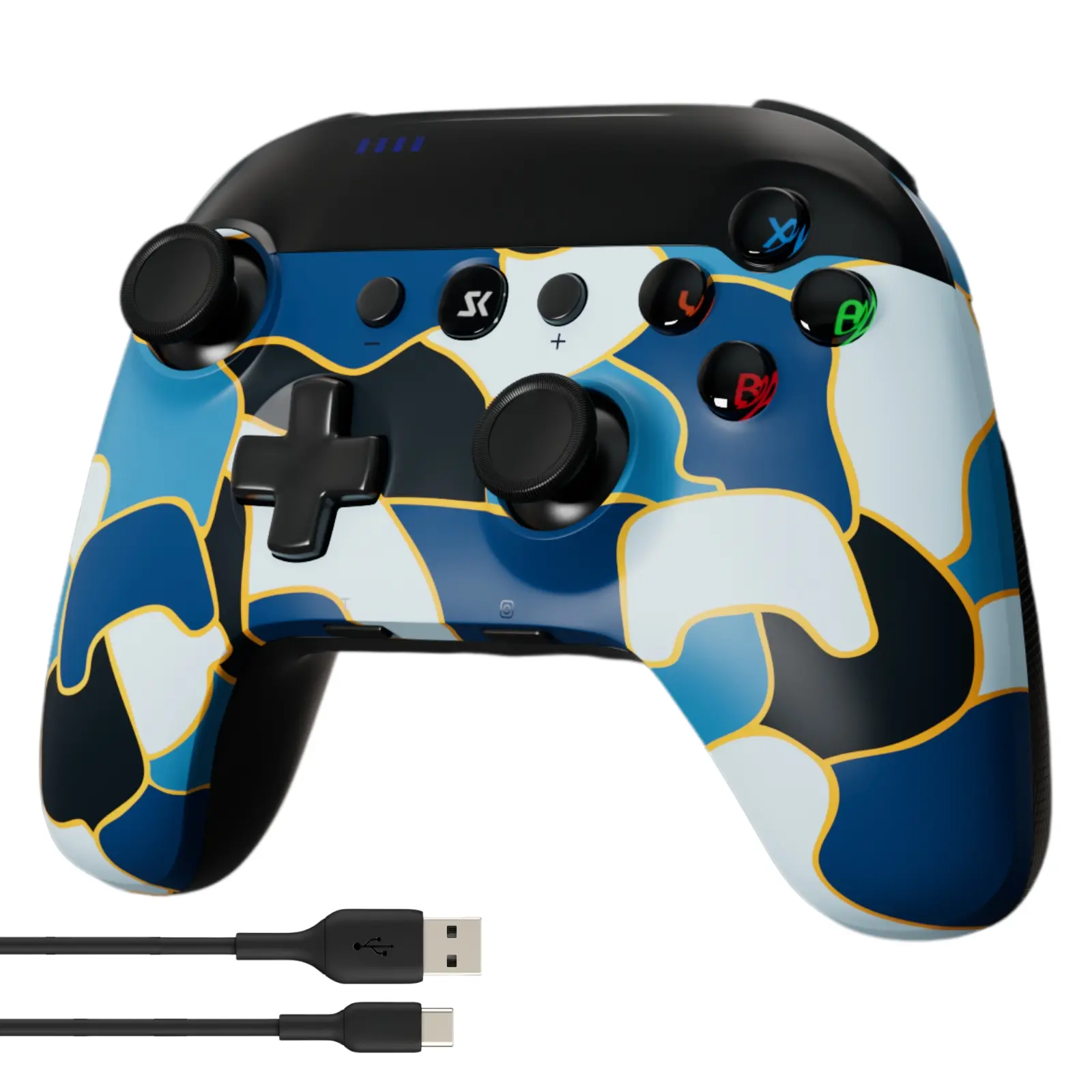 SG07 Enamel Wireless Bluetooth Rechargeable Video Game Controller - Console Accessory with Motion Control, Double Vibration, Turbo Function, Anti-Slip Surface, Batteries, Cells for Nintendo Switch, PC