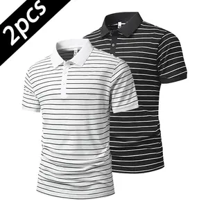 Men’s New Two-Pack Striped Polo Shirts