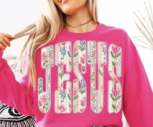 Mama, Jesus, Amen floral pearl shirt