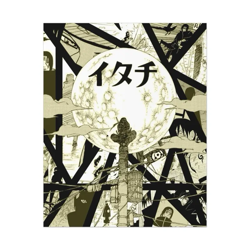 Naruto Manga Itachi Poster Black and White Edition Featuring Iconic Artwork from the Anime Series prints for your wall