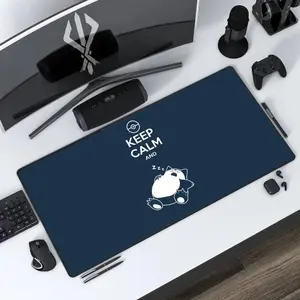 Keep Calm and Sleep, Snorlax Mouse Pad, Cute Desk Mat, Gaming Mousepad, XL Mouse Pad, Non-Slip Base, Stitched Edges, Kawaii Gift