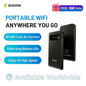 ECOVOX 4G LTE Portable WiFi Hotspot -Pay As You Go Internet Device, No SIM Cardor Contract, Auto Network Switching,Connect Up to 9 Devices, 3000mAh Battery- Travel WiFi for USA & 150+ Countries,Ideal for Camping, RV, Outdoor & Travel