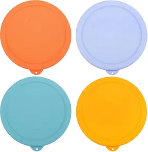 4 Cup Silicone Replacement Lids Storage Cover for Glass Bowls Microwave Dishwasher Freezer Safe 4 Pack Leak Proof High Quality Food Grade Silicone