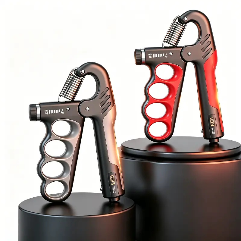 5-Finger Hand Grip Strength Trainer, Forearm Grip Fitness Equipment for Men, Home-Travel-Gym-Office Arm Exercise & Rehabilitation Training Tool, Gym Workouts, Strength Training, Customizable, Stainless Steel, 5-100Kg, Counter Reset, 4-Finger Non-Slip Ergo