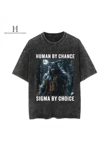 Meme Culture Sigma Wolf T-Shirt | "Human By Chance, Sigma By Choice" Streetwear
