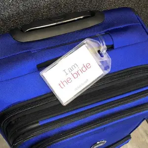 I am the bride™ + I am smiling™ luggage tag