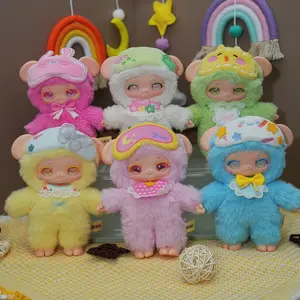 Diccomon Yuna Goodnight Sheep Mini Figurines Cute Desk Decor Dolls Plush Collectible Toys Soft Stuffed Surprise Birthday Present Blind Box Sealed Hobby Box