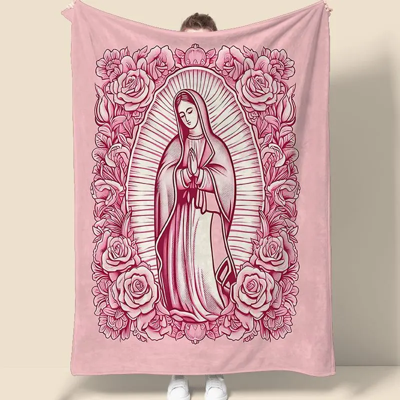 Blessed Pink Inspirational Design Ultra Soft Micro Fleece Blanket Heartfelt Gift Gratitude Present Perfect Mothers Day Thanksgiving Cozy Comfort Sofa Bed Prayer Room Durable Machine Washable Warm Sentimental Touch