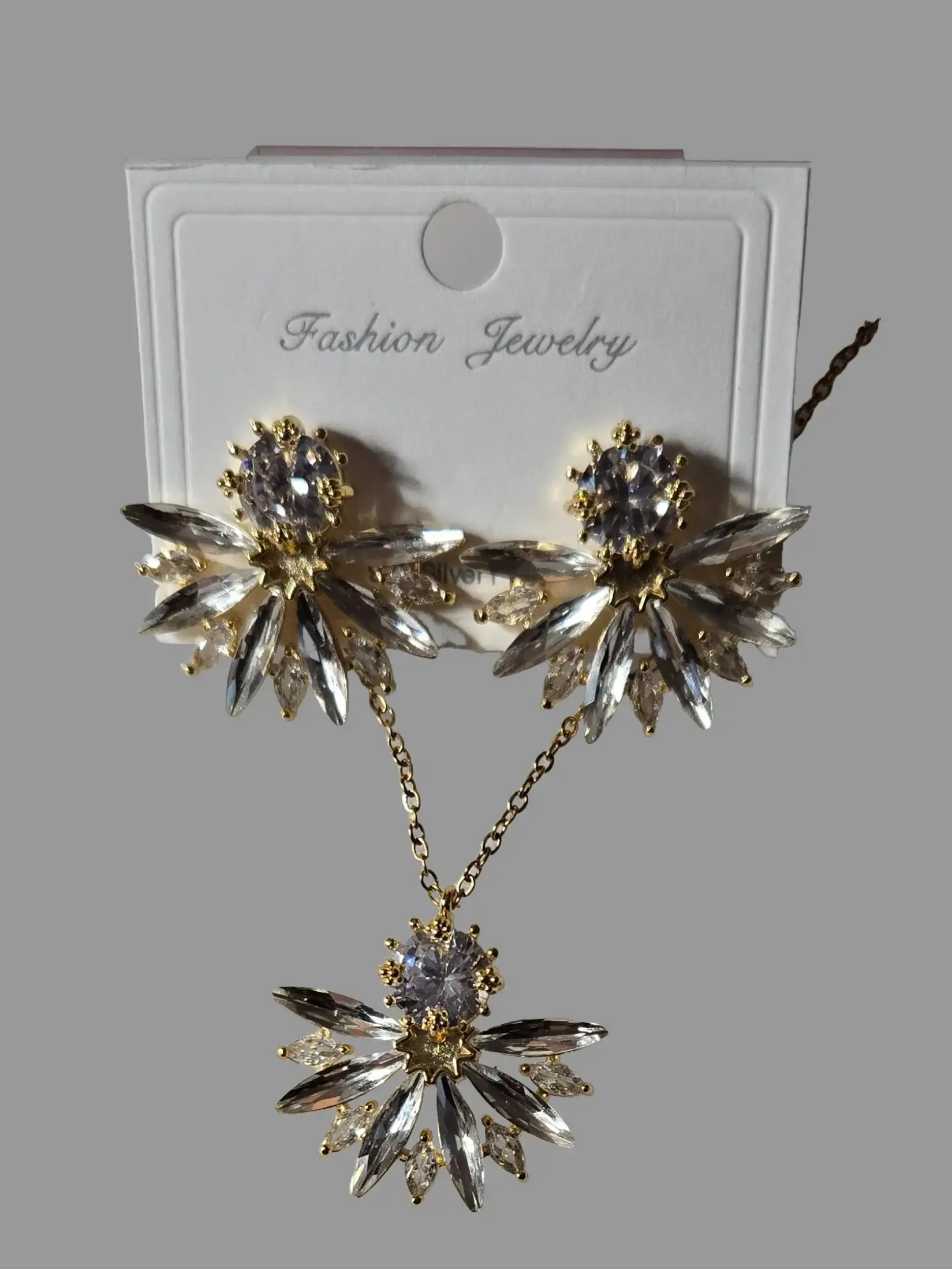 14K Gold Plated S925 Post Floral Jewelry Set