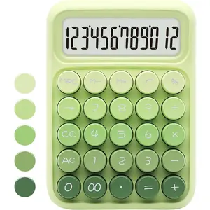 Gradient Green Calculator, Standard Calculator With 12-Digit Display and Big Buttons, Sage Green Office Supplies and Accessories For Office and School
