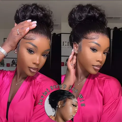 360 HD Lace Frontal Wig for High Ponytail Updo Body Wave Human Hair Wigs for Black Women Brazilian 360 Full Lace Wigs 180% Density Pre-Cut HD Lace Front Wigs Nature Color Pre Plucked with Baby Hair