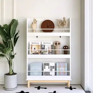 Wall-Mounted Kids Bookshelf with 3 Front-Facing Shelves – Books Display Covers Out, Promotes Early Reading. Space Saving Slim Profile, No Floor Space Needed. Perfect for Toddler Bedroom, Nursery or Small Apartment