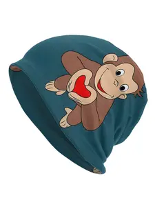 1 Piece Bonnet Hats Men Women's Thin Hat Curious George Is All Heart Autumn Spring Warm Cap Hip Hop Skullies Beanies Caps