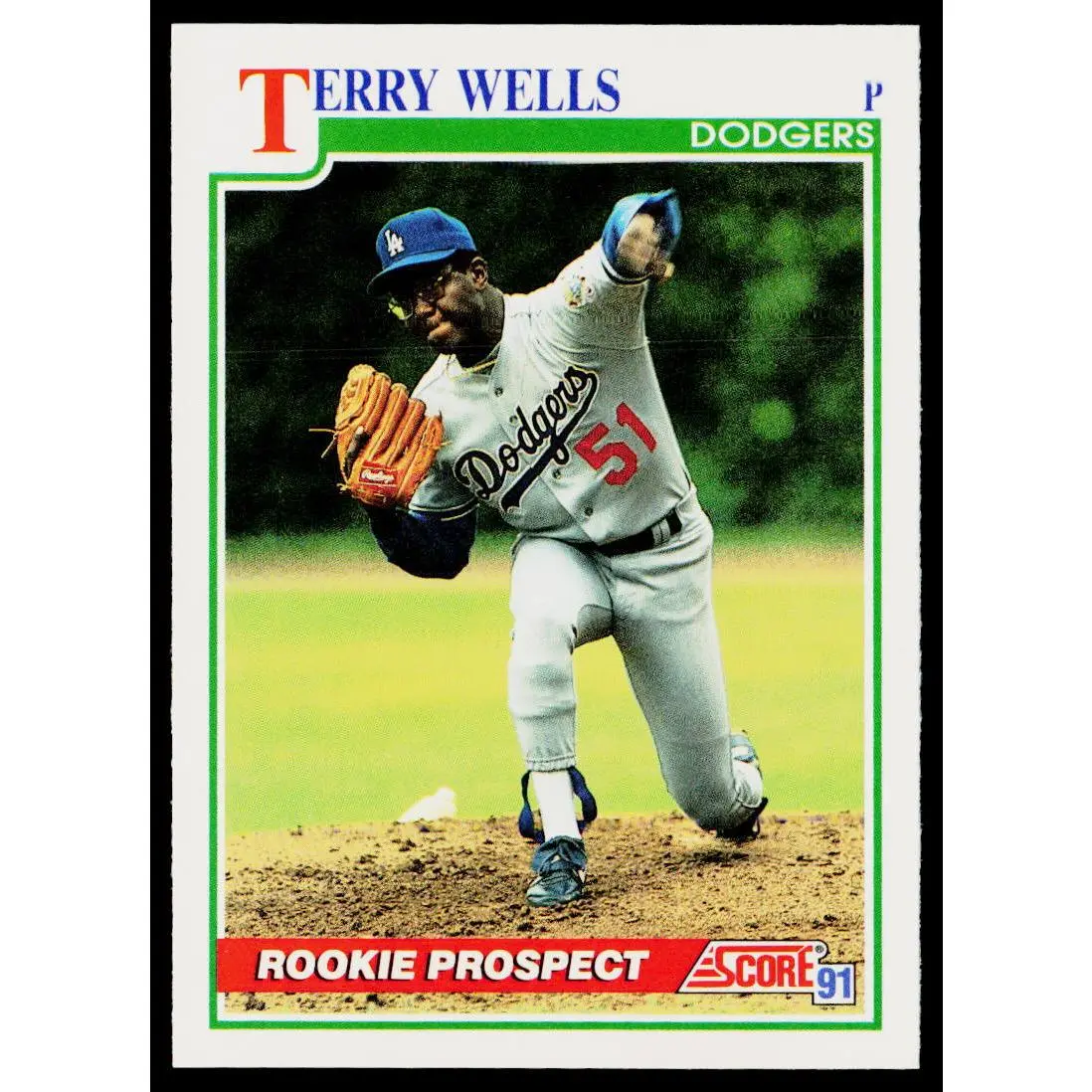 Terry Wells 1991 Score #359 RC Los Angeles Dodgers