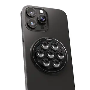 Casespire Suction Grip & Stand 3-in-1 Magnetic Phone Mount for MagSafe Cases iPhones Strong Suction Aluminum Ring Grip Stand Removable for Wireless Charging Cellphone Smartphone Sticky Suction cups Slim minimalistic design