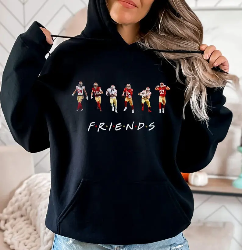 Niners | 49ers Shirt and Hoodie | San Francisco Friends | Purdy | Kittle | Warner | Bosa | McCaffrey | Pearsall | Niners Fan Gift Cotton Fabric