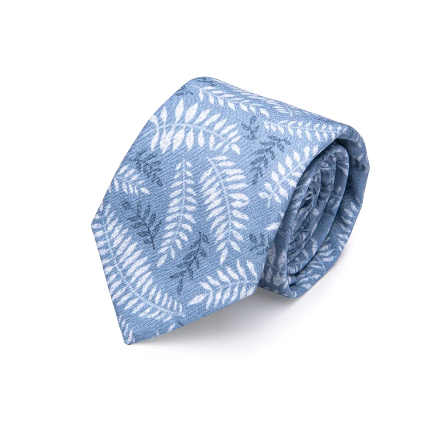 Dusty Blue Nature Print Necktie