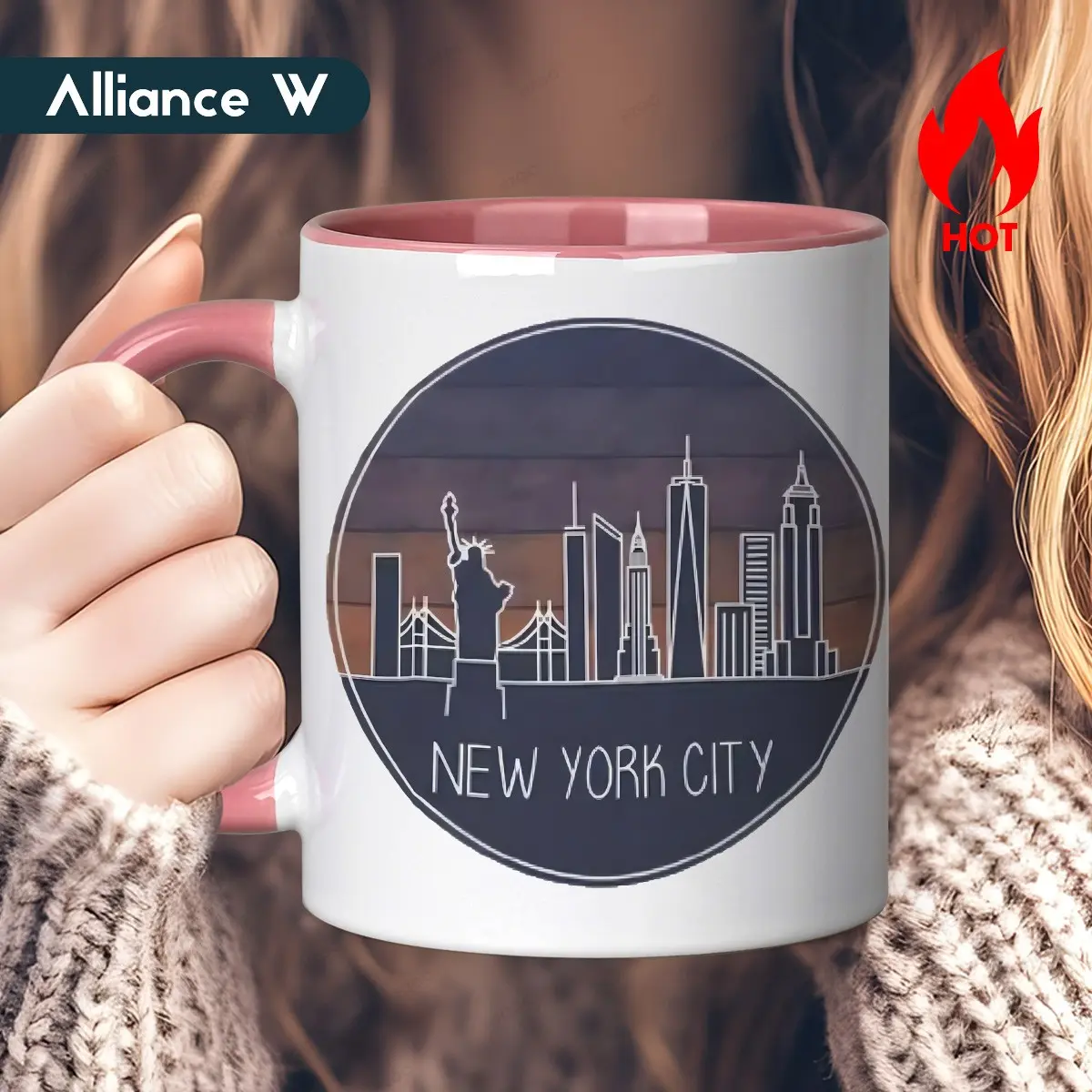 4 piece coffe mug set Porcelain Coffee Mug Set Of 4 - Cups With Big Handle for Tea, Cappuccino, Latte and Chocolate, Hot or Cold Drinks