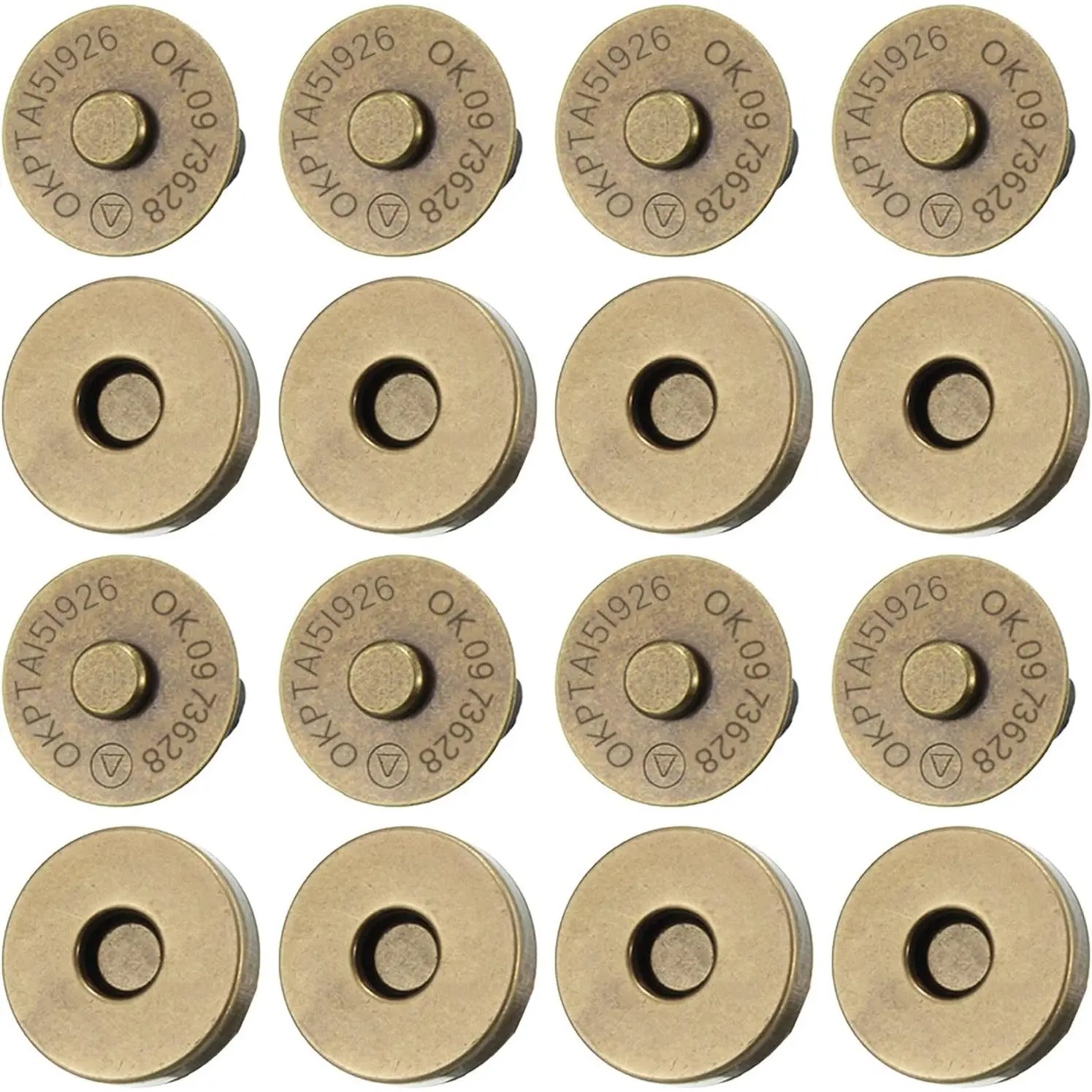 20 Set  Snaps, Purse  Bag Fastener Clasp  Button Replacement Kit for Sewing, DIY Craft, Purses, Bags, Clothes, Leather (Bronze 14MM)