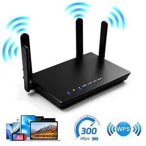 Wireless internet WiFi router, highly reliable network connection for multiple devices, 1000 sq ft coverage, WPA2 security firewall, 4 antennas for high-speed and stable WiFi hotspot router, suitable for business/home use