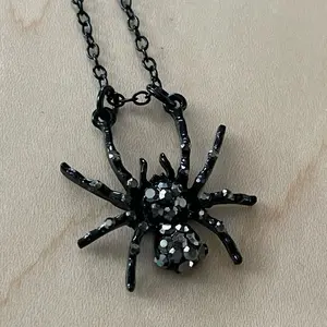 Black Sparkly Spider Necklace