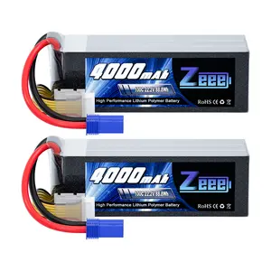 Zeee 6S Lipo Battery 4000mAh 22.2V 100C with EC5 Connector Soft Pack Battery for RC Airplane Helicopter RC Car Truck Tank Drone Racing Hobby(2 Pack) kraton  products