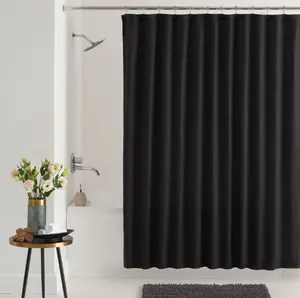 Minimalist Black Pattern Shower Curtain 72” x 72” Polyester Bath Curtain for Modern Bathroom