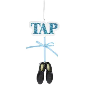 Glittering Blue Tap Dance Shoe Ornament