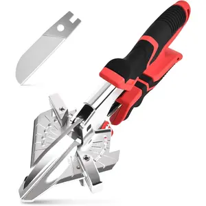 Miter Shears Multi-Angle Trim Cutter 45 ° -135 ° , Quarter Round Cutting Tool – SK5 Blade & Extra Replacement for Molding, Wood, Plastic & PVC