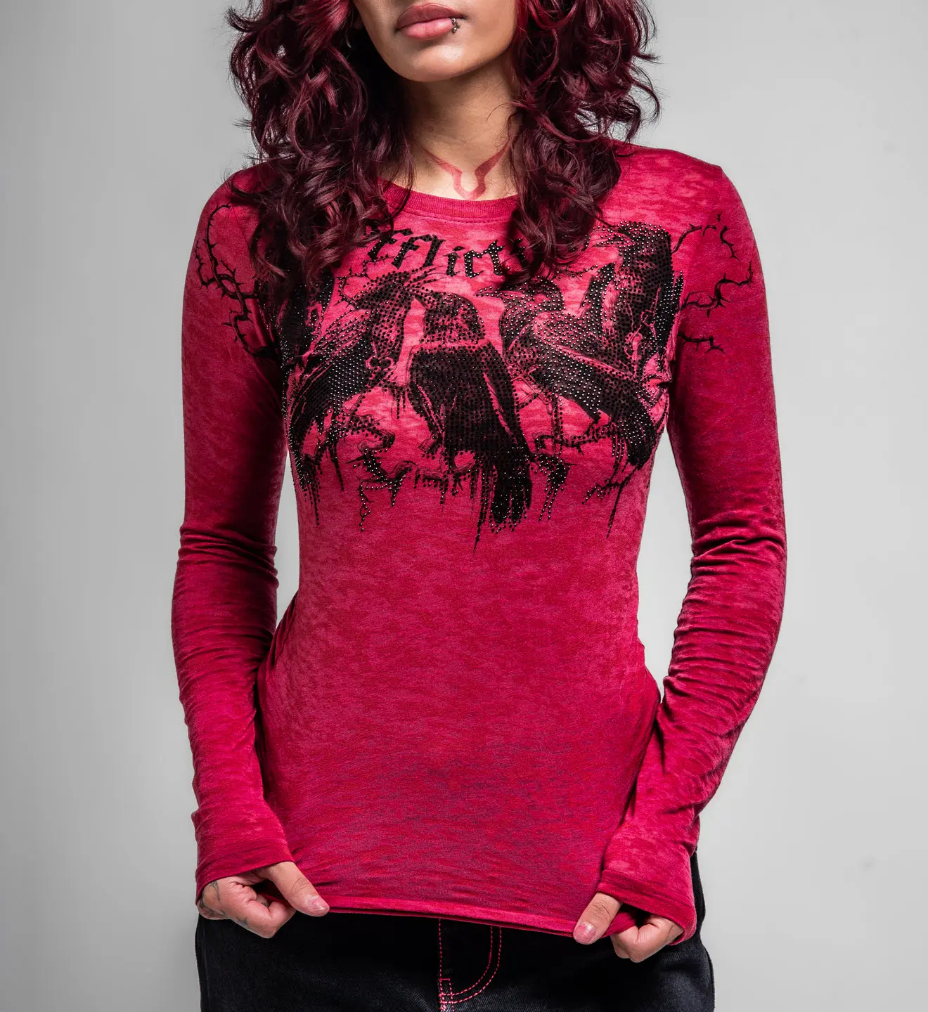 Affliction Women's T-shirt Crows