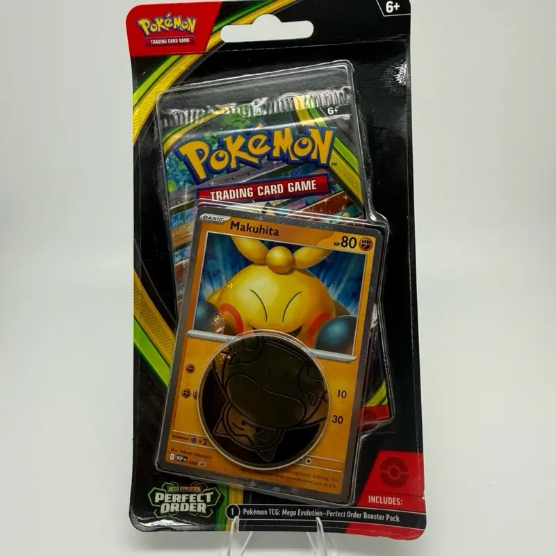 Pokémon Official TCG Perfect Order Makuhita Blister, Collectible Non-Sports Trading Card Checklane Pack