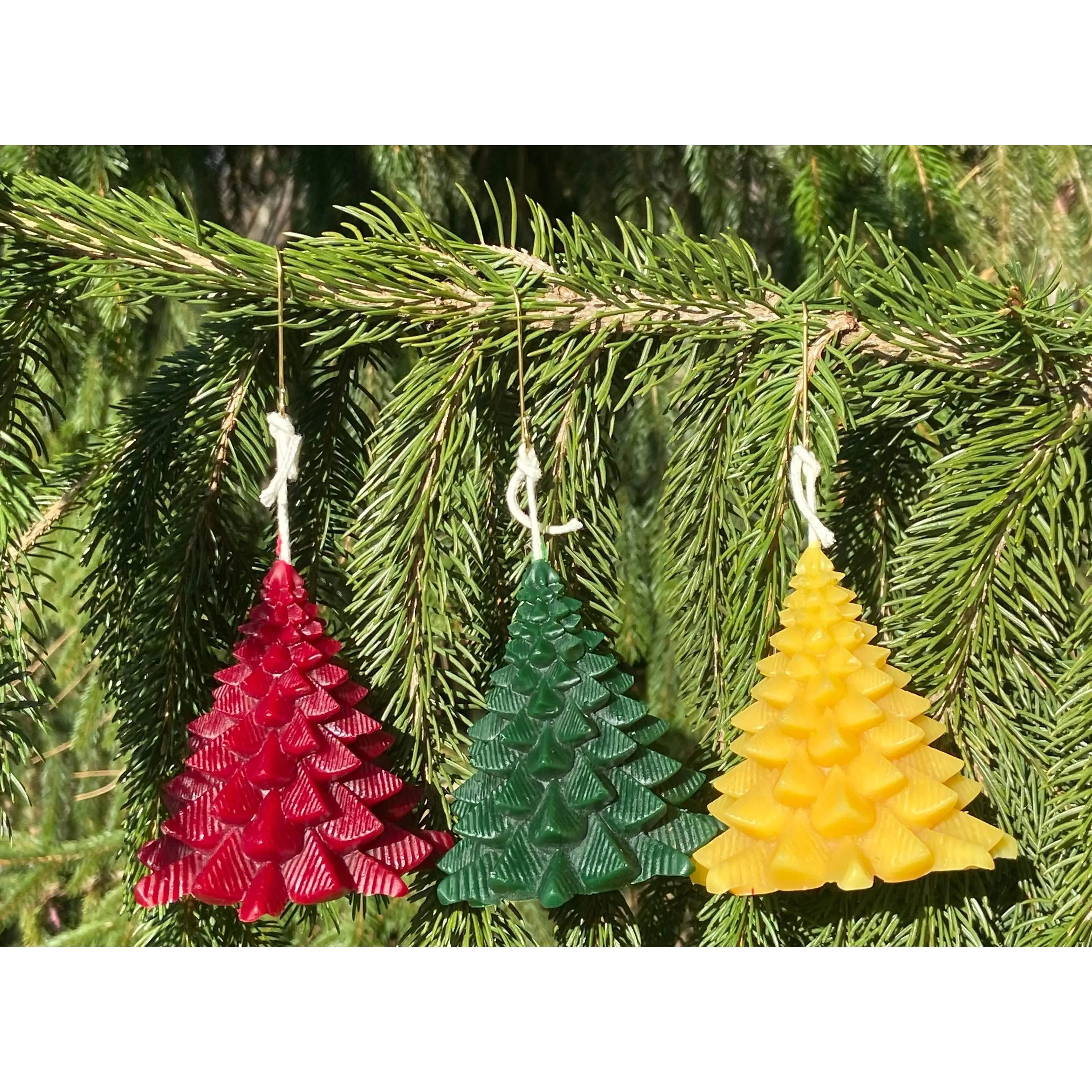 Beeswax Miniature Everlasting Christmas Tree Candle - Ornamental Indoor Home Room Decor, Festive Accent for Christmas Decorations & Holiday Decorating, Decoration, Natural