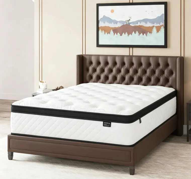 Mattress 12/14 Inch Twin Full Queen King Memory Foam & Spring MediunFirmness Lumbar Support for Home Rooms Hotels Boxed Halloween ChristmasGift Ergonomic Oueen Size Mattress for a Romantic Night's Sleep outdoorfun, Anti-Allergic Mattresses