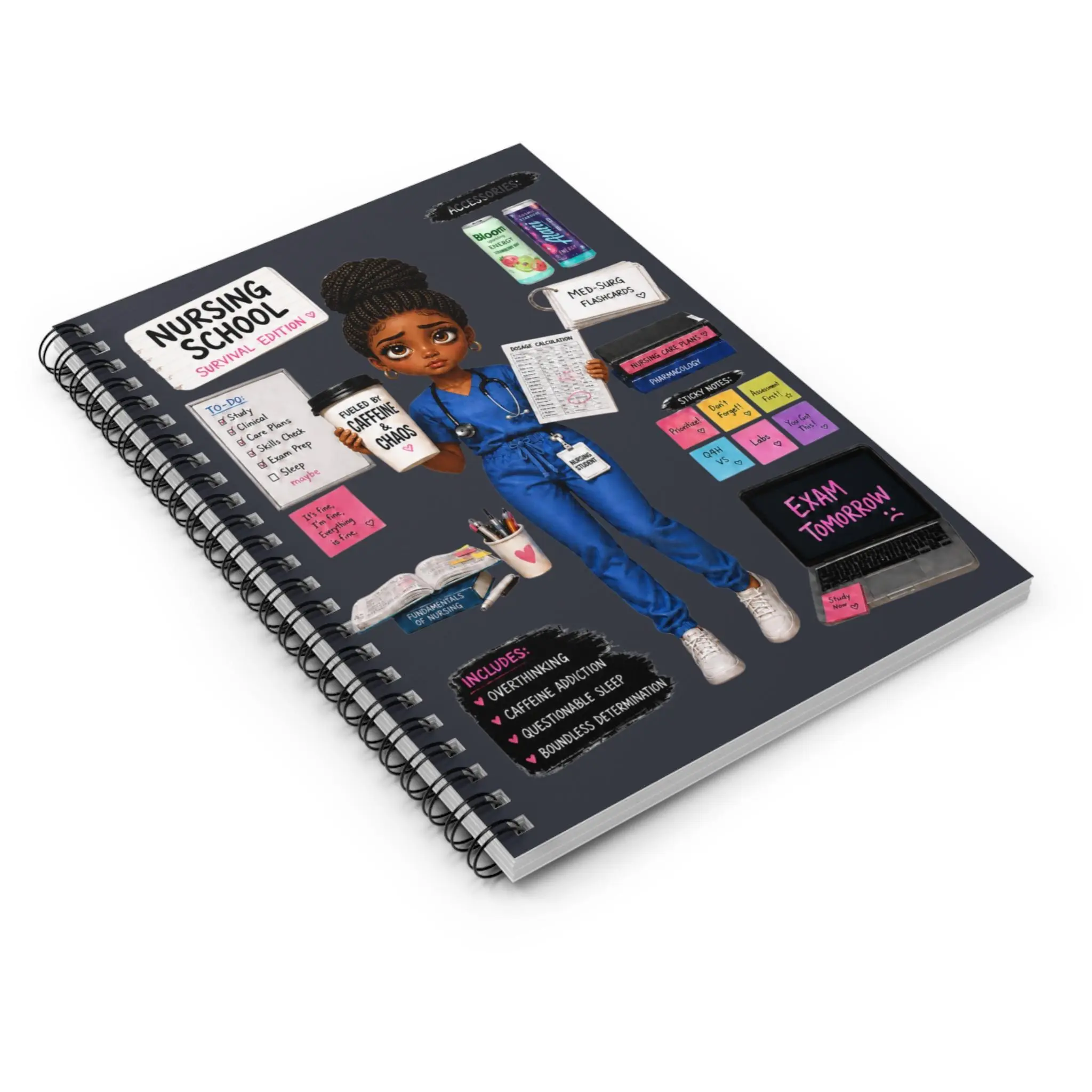Nursing School Survival Edition Notebook, Nursing Student Gift, Student Nurse Journal, Nursing School Supplies, Future Nurse Gift, Nursing School Humor, Clinical Notebook