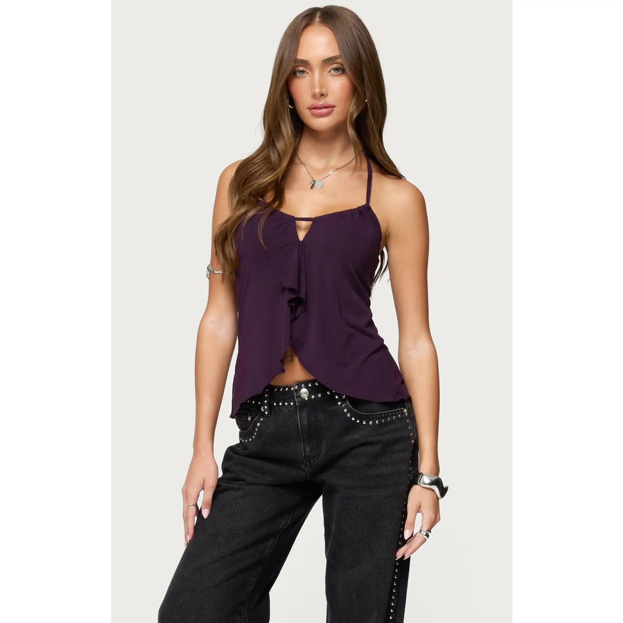 Edikted Women's Lorenna Split Front Halter Top