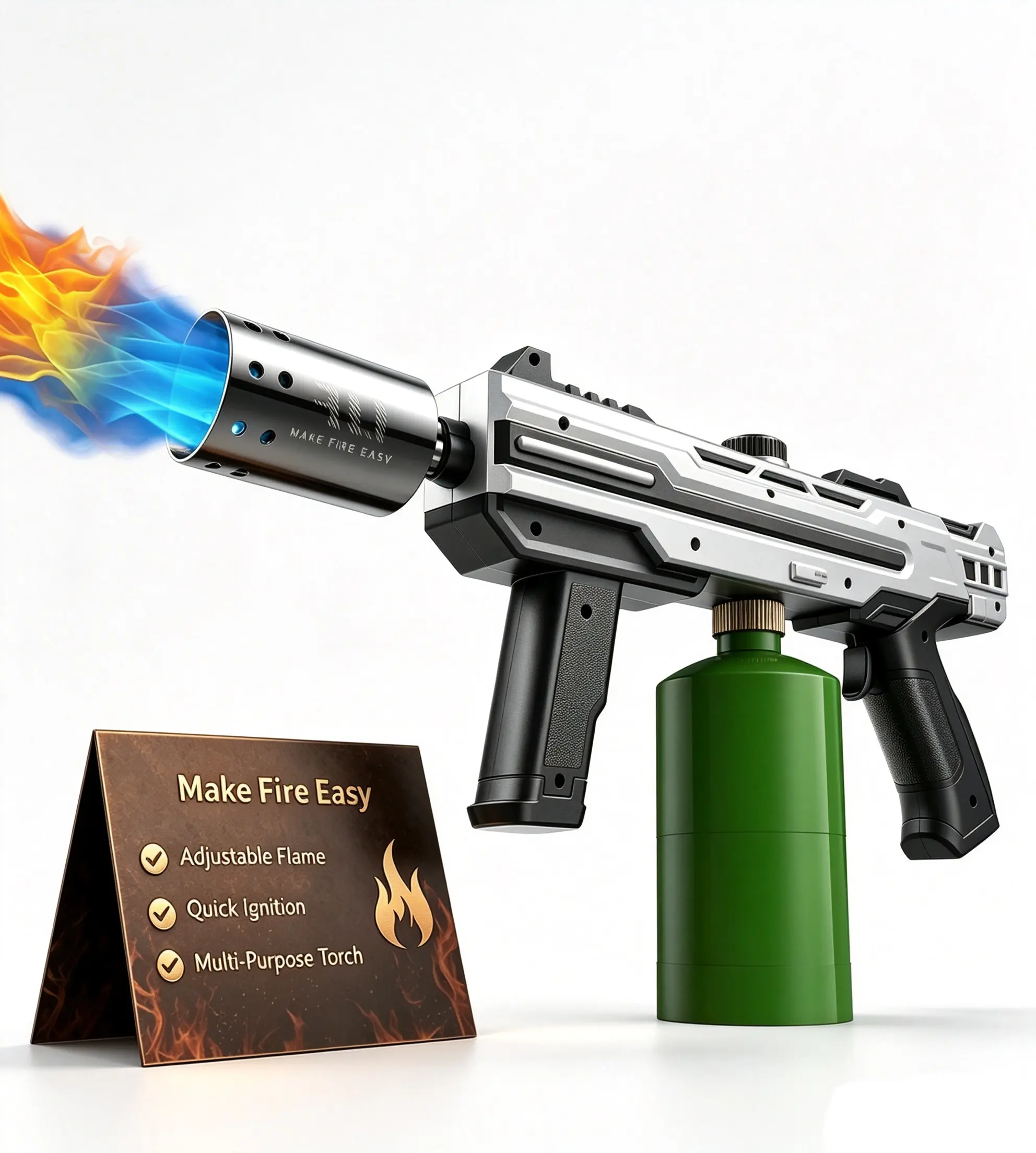 IJF Powerful Cooking Propane Torch Gun, Detachable Kitchen Grill Torch, Charcoal Lighter for Campfire, Steak Searing and Light Welding (Tank Not Included)