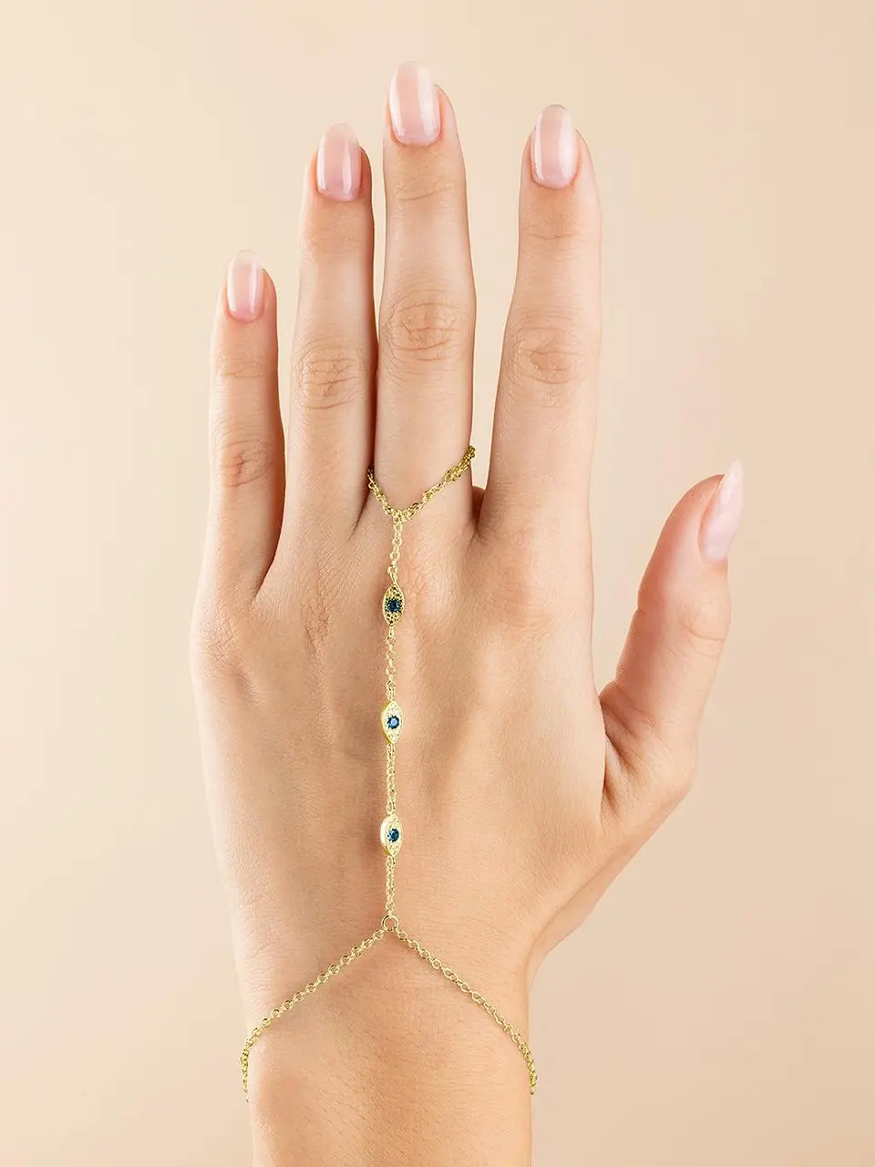 Arielle CZ Evil Eye Hand Chain