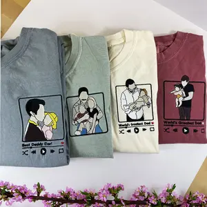 Custom Photo For Dad Shirt Dad Shirt With Photo Embroidery Dad Portrait Shirt Custom Photo Shirt Tshirt New Dad Shirt [Send us custom text when you finish ordering] Menswear Top