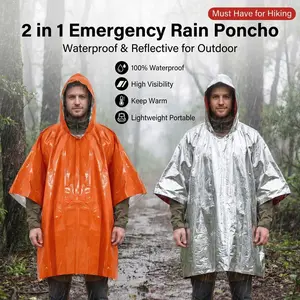 Portable Aluminum Foil Emergency Blanket, Outdoor Camping Hiking Survival Insulation, Cold Protection Raincoat, First Aid Heating Sheet