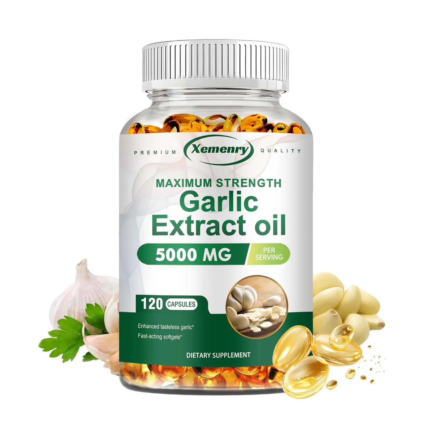 Garlic Oil Softgels Garlic Extract Oil Dietary Supplement 120 Softgels