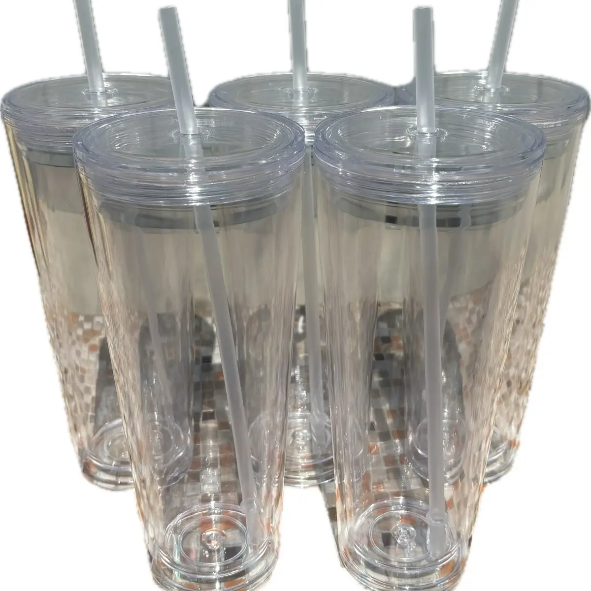 24oz Acrylic double walled snow-globe 5pk Drinkware