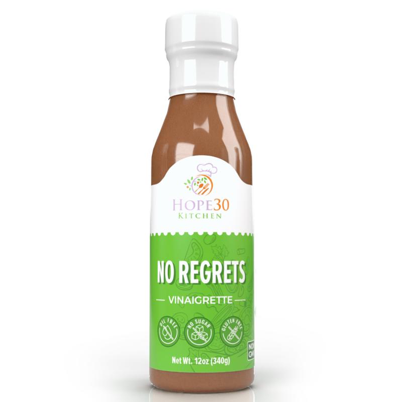 Hope30 Kitchen No Regrets Vinaigrette Sugar Free Oil Free Salad Dressing & Marinade 12 oz Bottle US Made